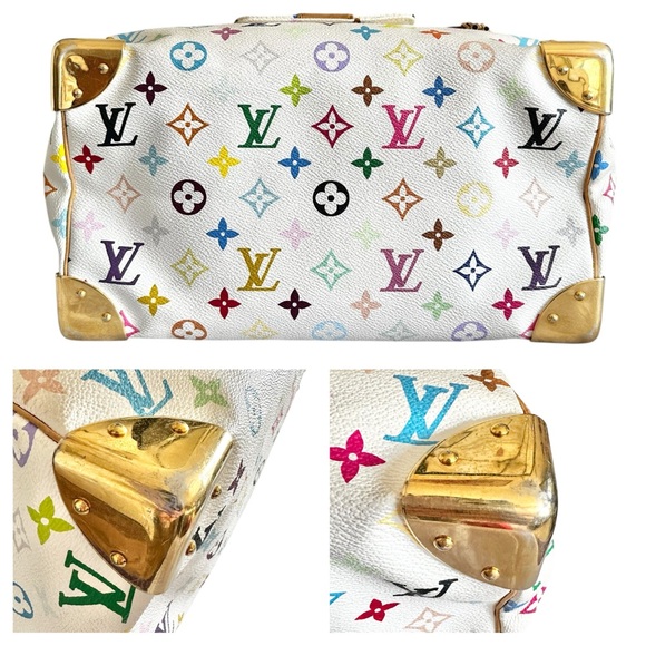 Authentic Louis Vuitton White Multicolor Monogram Speedy 30 Bag - Picture 11 of 16